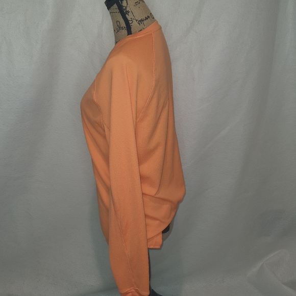 Old Navy Active Womens Waffled Long Sleeve Thermal Top Small Orange - Picture 2 of 8